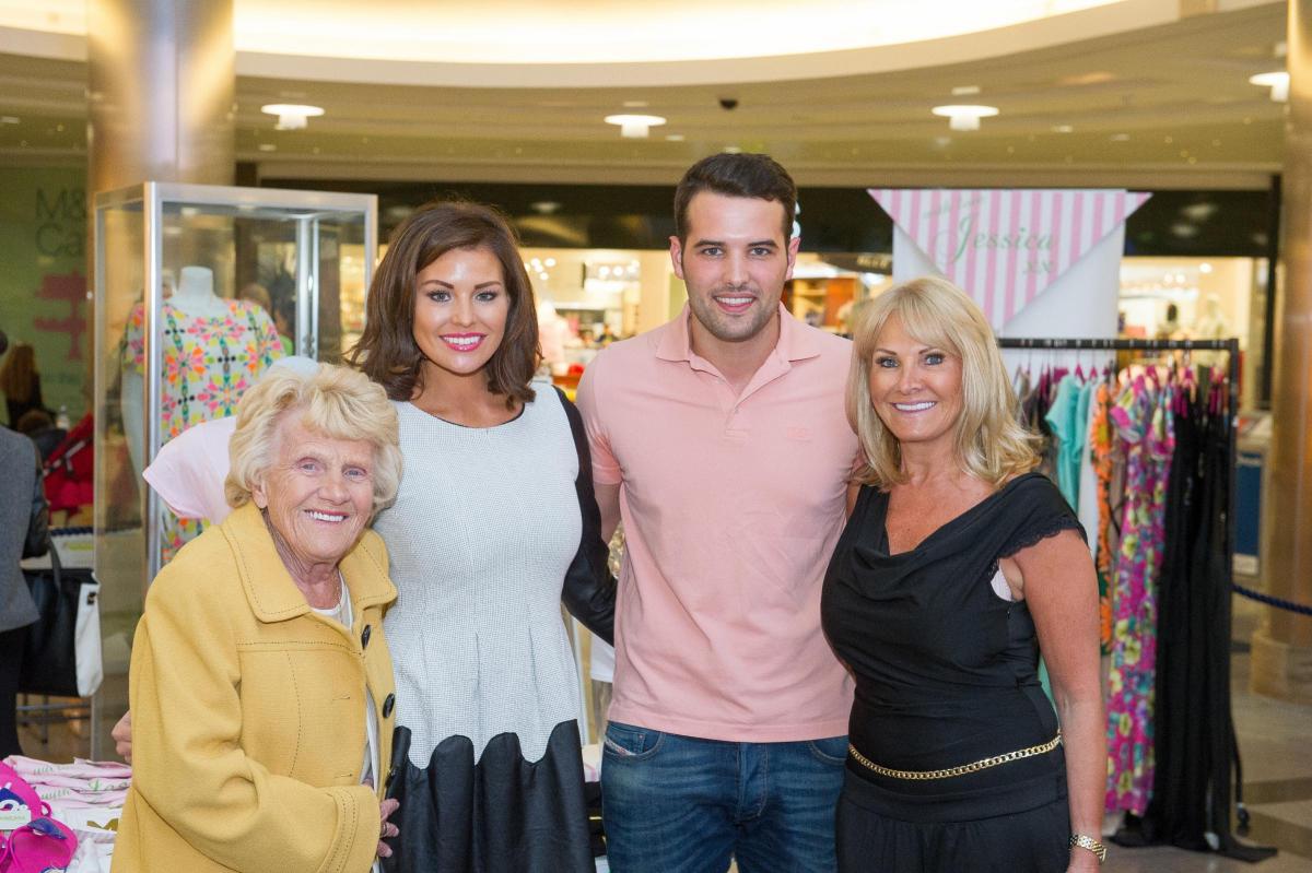 Jessica Wright at WestQuay with Nanny Pat, Ricky Rayment and Carol Wright