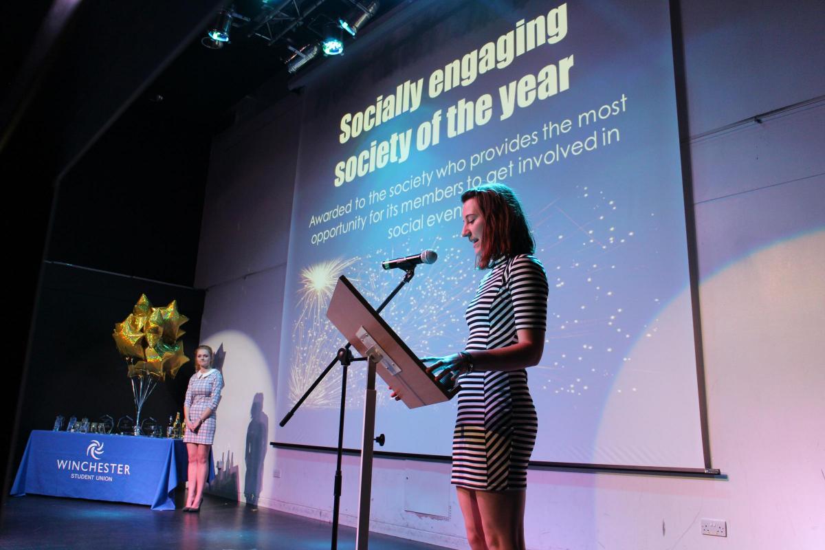 Winchester Students Union Awards - Communications Officer, Catherine Tully presents