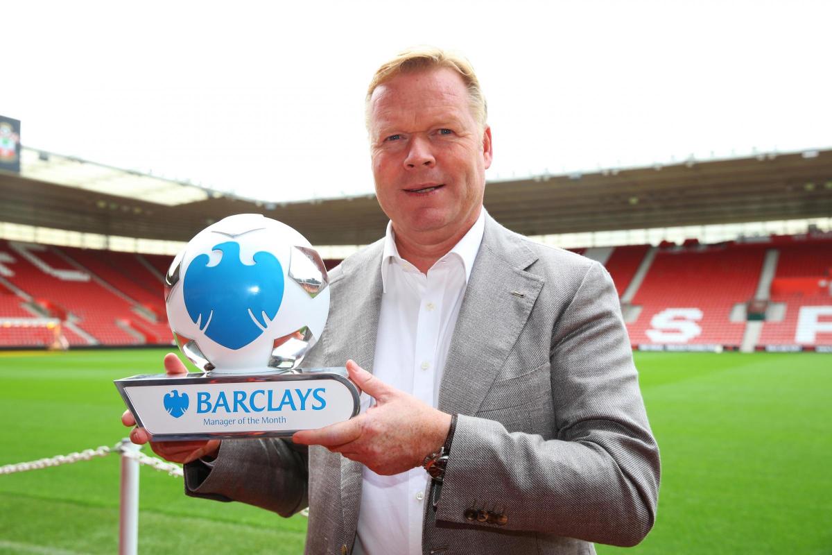 Koeman collects his first of two Premier League manager of month awards during the season. Photo: Matt Watson.