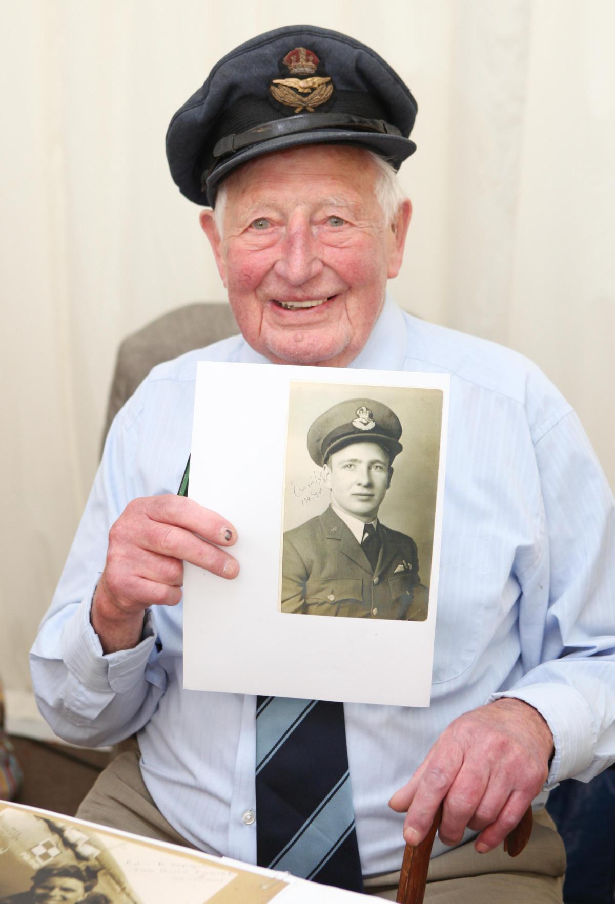 Dennis Keep who was a Spitfire pilot in the war with some pictures of himself