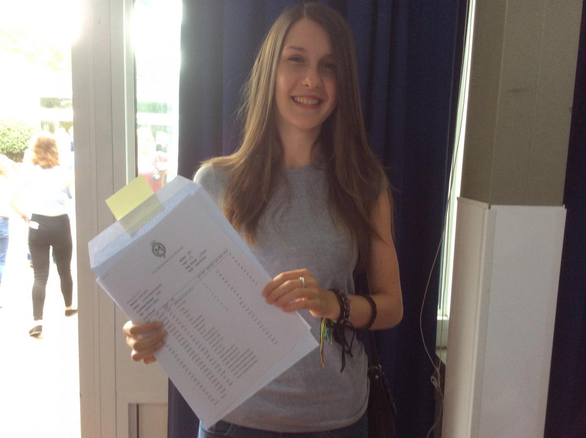 Mountbatten student Louise Davies - 7 A*s, 1 A and 2 B's.