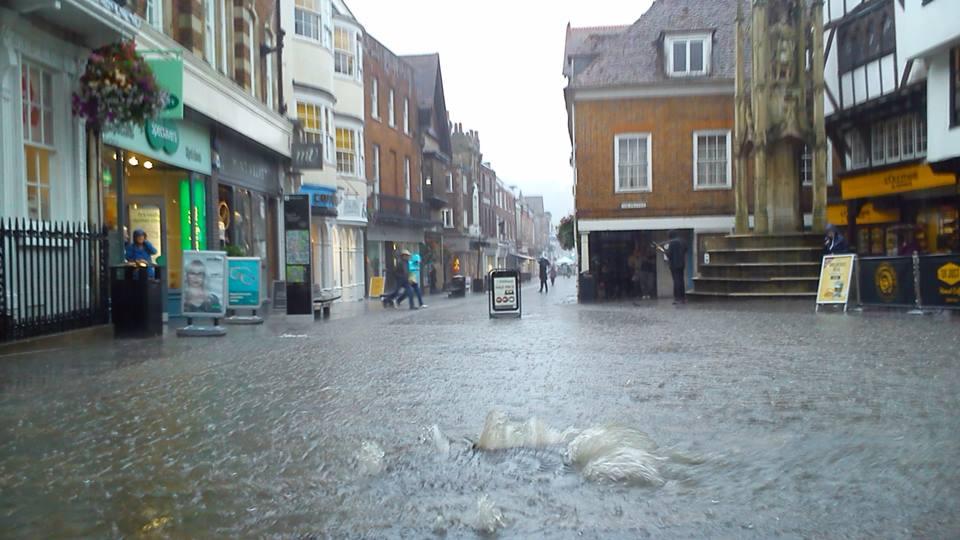 by Ben Jones-Evans (shows Winchester High Street flooded)
