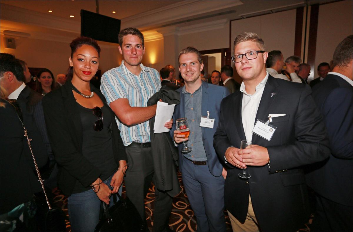 Hampshire Chamber of Commerce hosted a Boatshow lunch at the Grand Harbour Hotel in Southampton. Zara Francine-Cavill, Matthew Surgeon, Paul Rowland and Tom Pritchard.