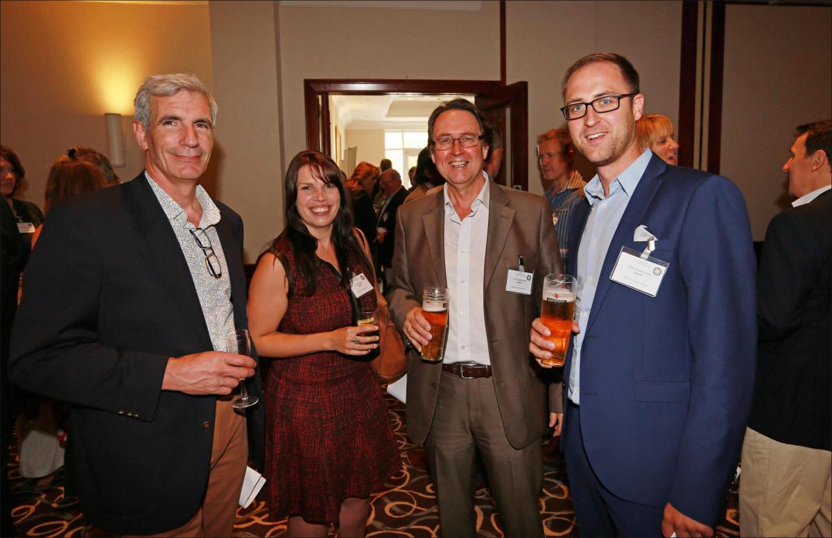 Hampshire Chamber of Commerce hosted a Boatshow lunch at the Grand Harbour Hotel in Southampton. Clive Tongue, Alissa Knight, Colin Breckenridge, Ross Breckinridge.