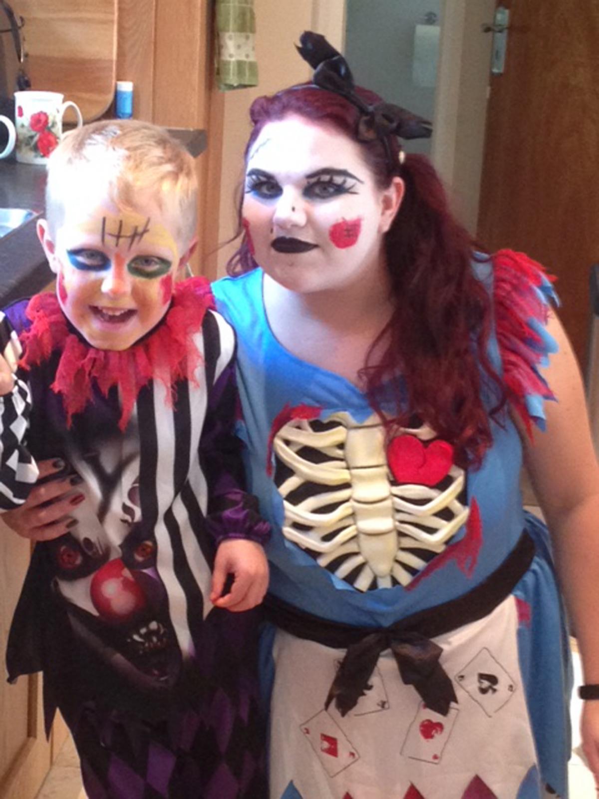Halloween 2015. Joshua Wells aged 5 and mum Mary.