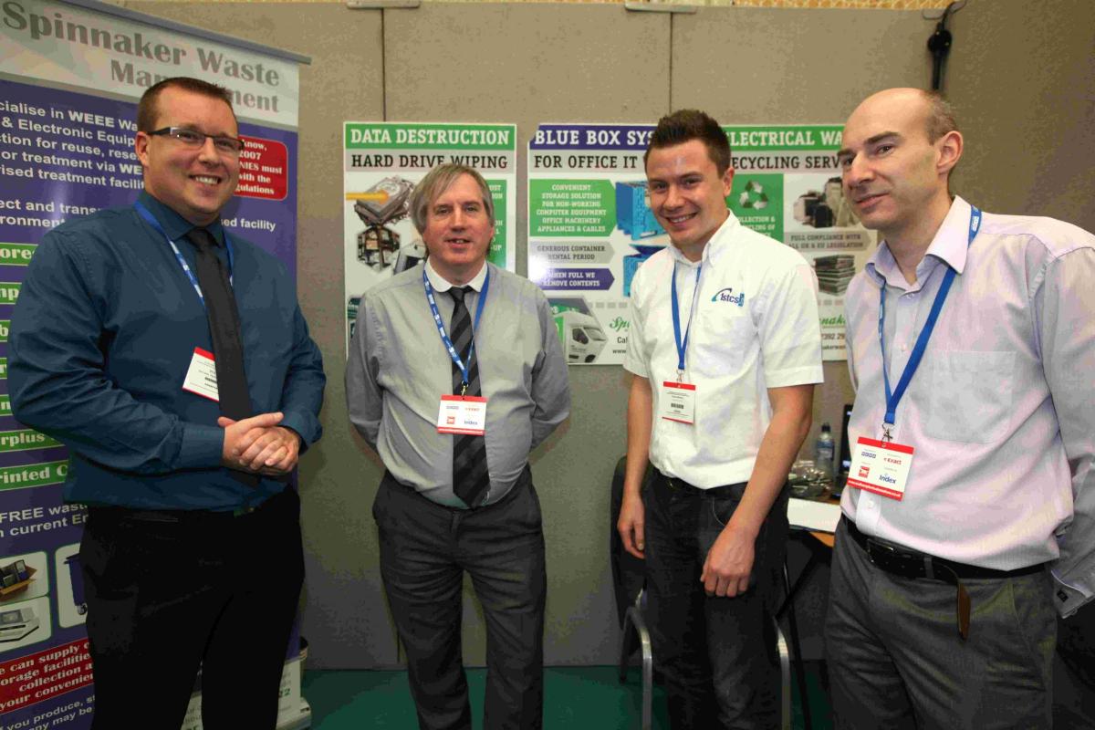L-r, Chris Mills, Garry Byrne (both Spinnaker Waste Management) and Russell Messen and Steve Dimon (both of 1stcs.it)