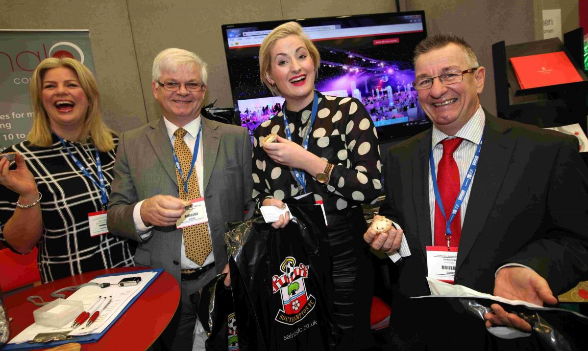 L-r, Sarah Banks (of Halo Conferences) Peter Prentice (Amicus ITS), Jess Pippard (Halo) and Gordon Cottee (IP Technology