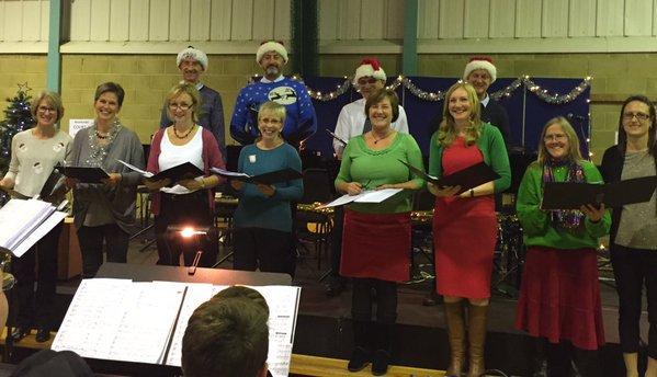 Staff at Ballard School at its recent Christmas concert