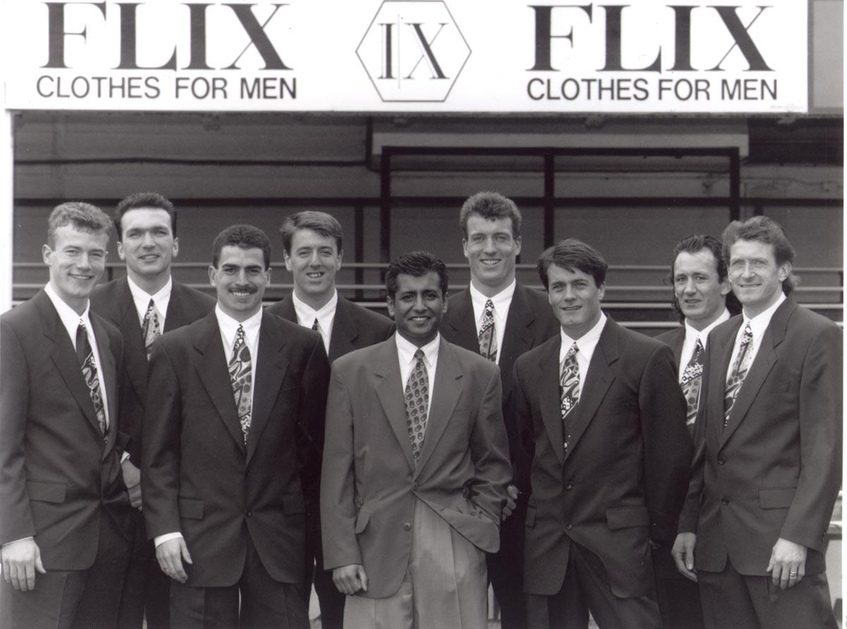 With Saints teammates in their suits before the Zenit Data Systems Cup Final in 1992