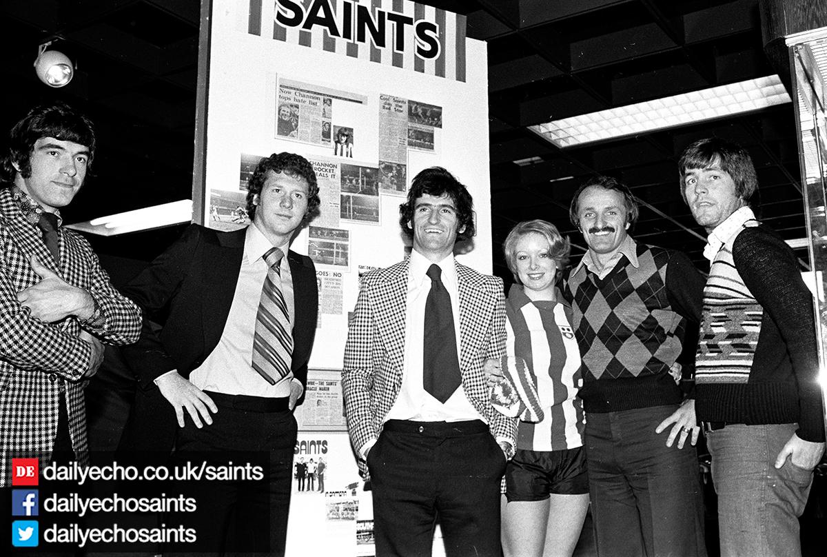 Photographs from Southampton FC's 1976 FA Cup run - Saints players visit Debenhams for some new threads ahead of the final against Manchester United at Wembley