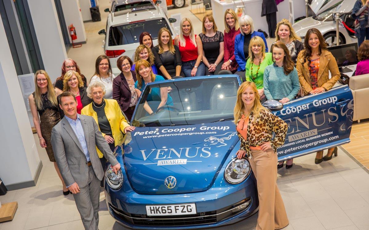 (left to right) Darren Cooper (Peter Cooper Motor Group), Gill Farnsworth, Jo Richardson, Teresa Francis, Lesley Powell, Stavroula Papageorgaki, Dee Russell, Helen Rees, Michelle Goodyear, Kate Underwood, Ashleigh Spice, Lucy Shrimpton, Louise Stagg, Vict