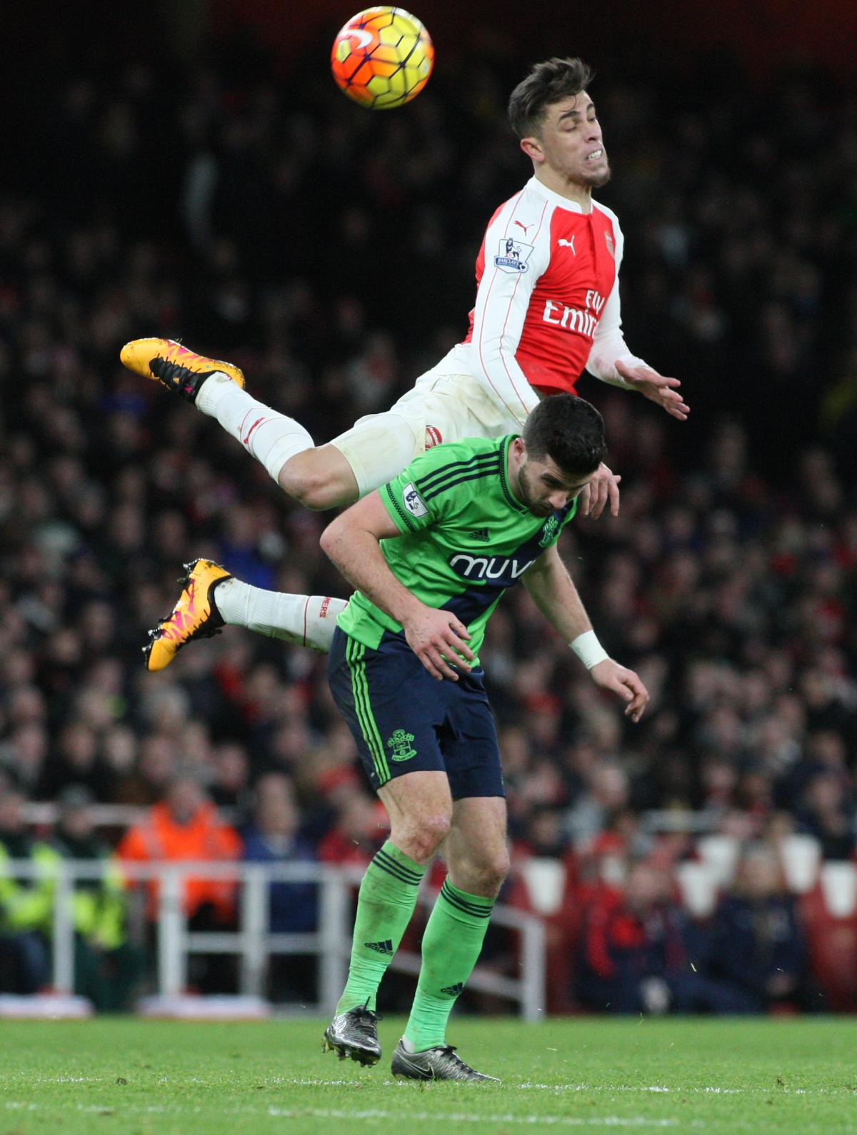 The Barclays Premier League clash between Arsenal and Southampton at the Emirates Stadium. The unauthorised downloading, editing, copying or distribution of this image is strictly prohibited.