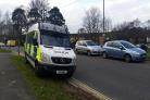 Police in Hinkler Road, Thornhill, Southampton this afternoon