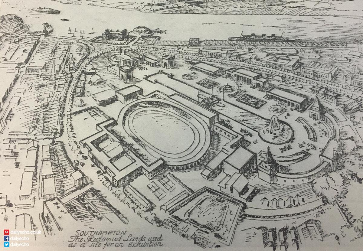 A plan for a stadium at Western Esplanade from 1942