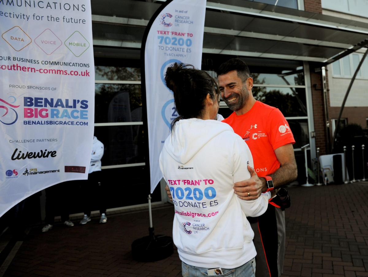 Francis Benali beginning his two-week fundraiser which he hopes will help him raise £1m for Cancer Research UK.
