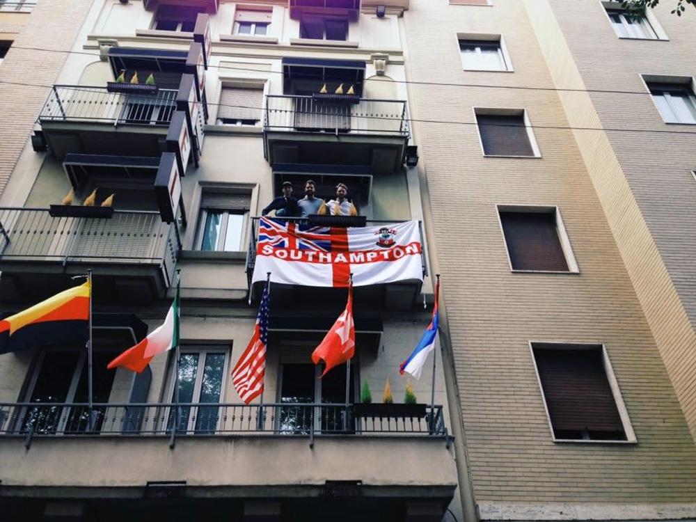 Will McNamama spotted these Saints fans on a balcony