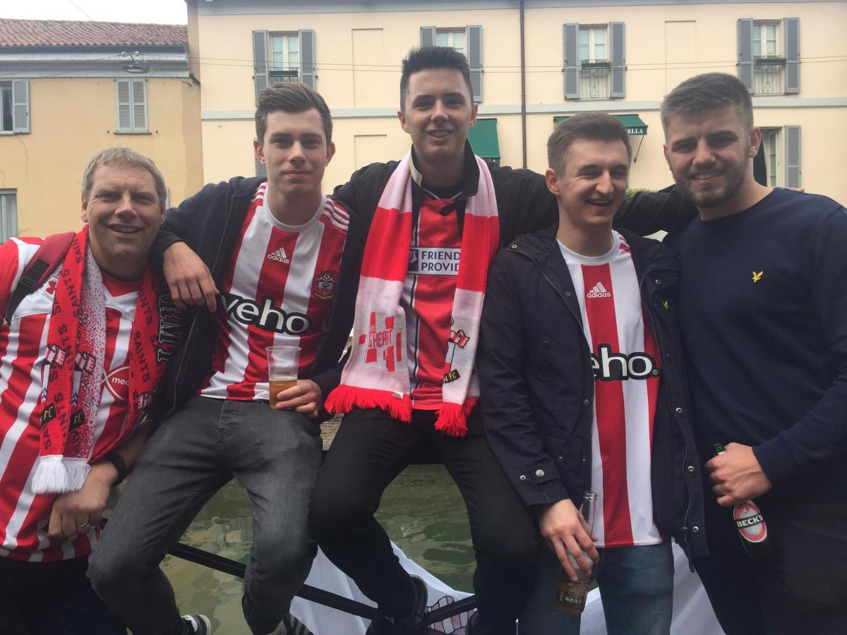 Saints fans in Milan