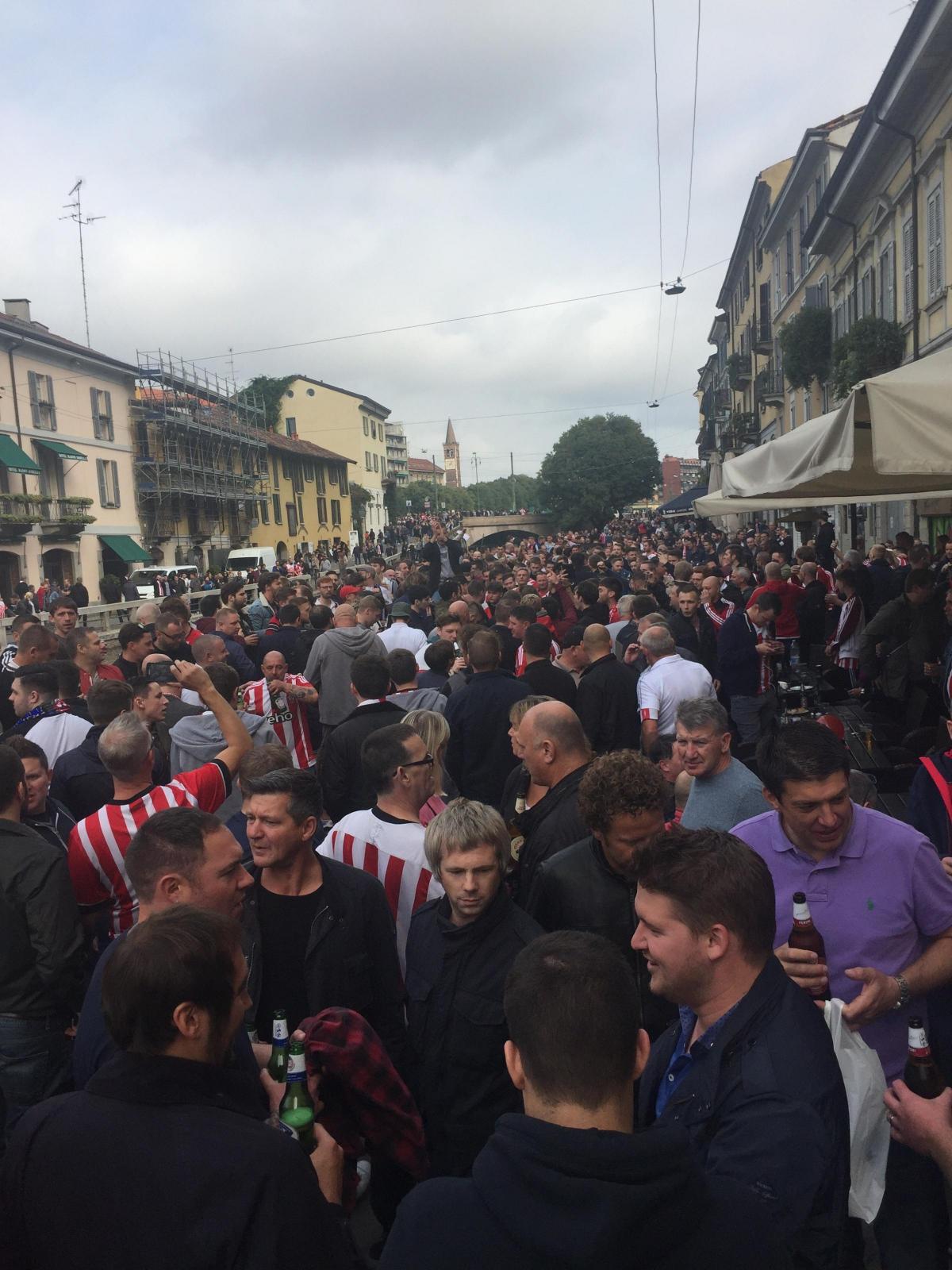Saints fans in Milan