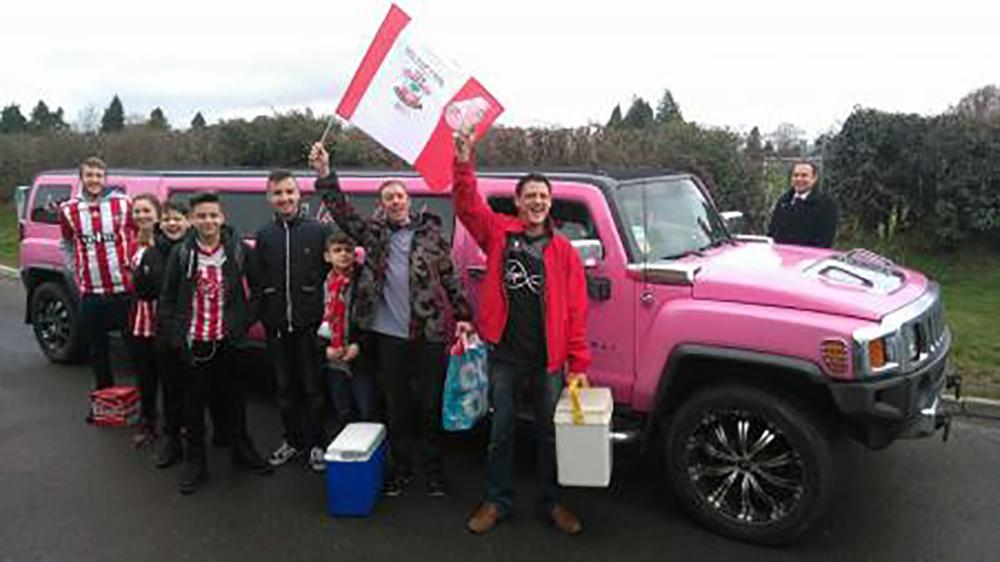 Dylan Rowe and fans are on the way to Wembley in style!