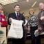 It’s in the BAG: Douglas Alexander gets a Southampton Solent University Fairtrade bag.
