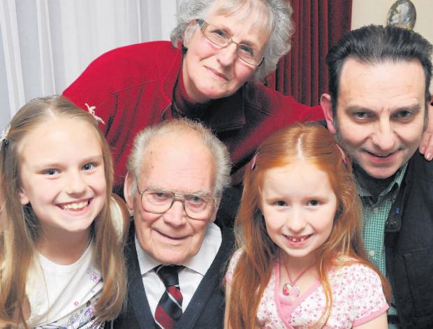 Paola Slominksi with Laura (8), Phillip Edwards (78) Lidia (6), and Stephen