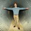 Architect Steve Bernardez in the escape tunnel to the nuclear bunker