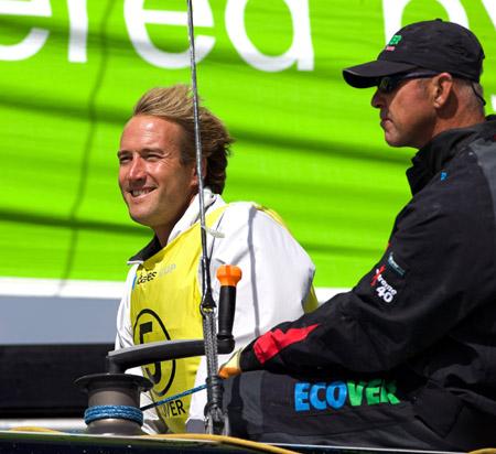 OCEAN WAVE: Ben Fogle , TV presenter and adventurer on board Extreme 40 Ecover. 	Picture by Th.Martinez.