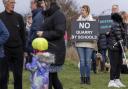 Hamble residents protest against airfield quarry plans.