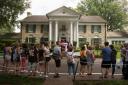 The granddaughter of Elvis Presley is fighting plans to publicly auction his Graceland estate in Memphis (AP Photo/Brandon Dill, File)