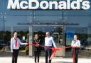 Mayor of Winchester Angela Clear and Whiteley Council Chairman Mike Evans officially opened the new McDonalds at Whiteley