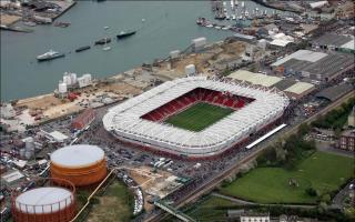Aerial view of St Mary's Stadium in Southampton