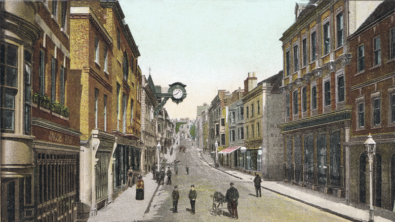 Winchester High Street in the 19th century..