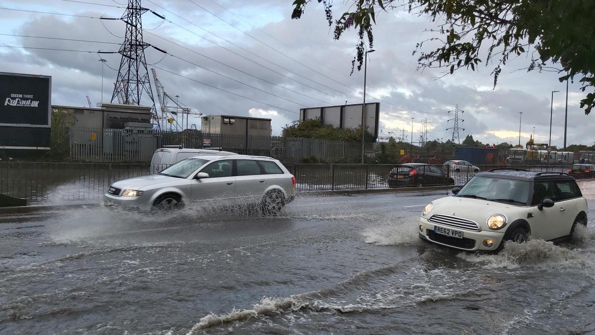 Flooding in Millbrook Road West in Southampton