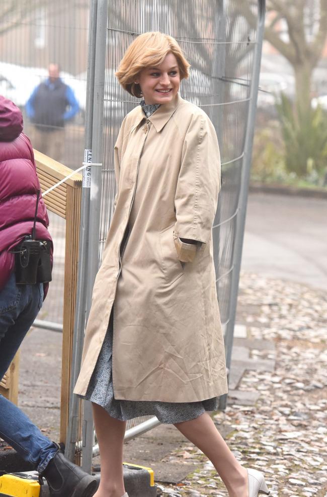 Pictured : Emma Corrin, the actress who plays Princess Diana in season four of The Crown, at Winchester Cathedral in January 2020