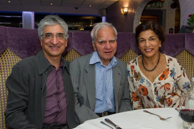 Daily Echo: Rishi Sunak's parents Yashvir and Usha at Kuti's Brasserie with Usha's father Raghubir Berry