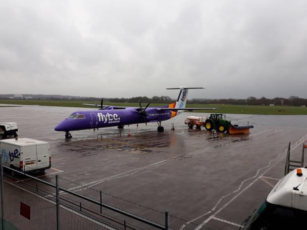 Grounded Flybe flight at Southampton Airport on Thursday, March 5