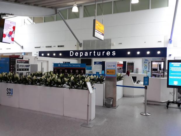 Departures area at Southampton Airport