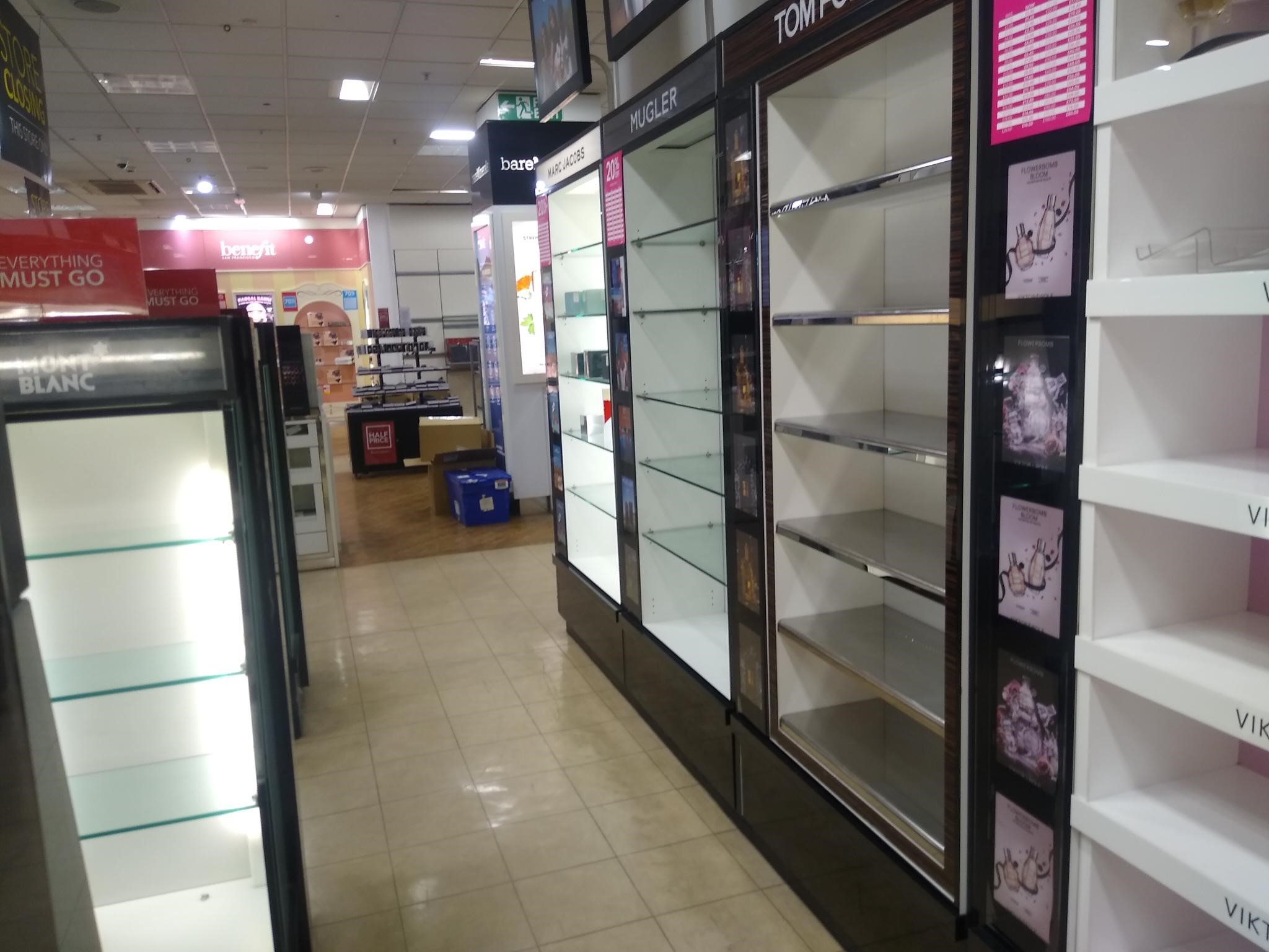 Empty shelves at Debenhams
