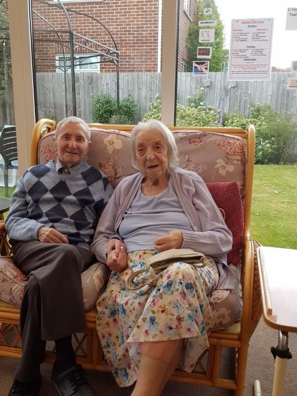 Iris and Philip Townsend reunited at The Gables care home after 11 months apart.