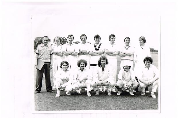 Harry May, front row third from left, in a Fair Oak cricket line up from 1979