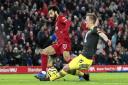 Mo Salah and James Ward-Prowse in action at Anfield last week