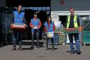 SOUTHAMPTON, ENGLAND - APRIL 06: Former Southampton FC player and current club ambassador Matt Le Tissier(R) volunteers along with Saints foundation staff, at local food distribution centre FareShare, on April 06, 2020 in Southampton, England. (Photo by