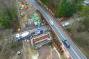 Work replacing the A35 road bridge at Holmsley in the New Forest. Picture: Knights Brown