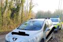 The vehicle was stopped with cloned number plates on the M27 near Romsey. Image: Hampshire Roads Policing Unit Twitter