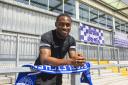 John Oyenuga is unveiled at the Silverlake Stadium after joining Eastleigh FC (Pic: Ricky Hart / Eastleigh FC)