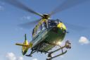 An air ambulance seen flying to an incident in Southampton this afternoon