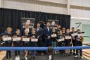 Ukrainian children with their awards at Eastleigh Boxing Club