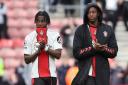 Romeo Lavia and Joe Aribo pictured after Saints' 2-0 defeat to Crystal Palace.