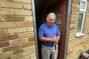 Peter Chapman, 77, on his front door