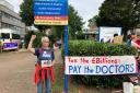 Activists join a junior doctors' picket at University Hospital Southampton during a previous strike